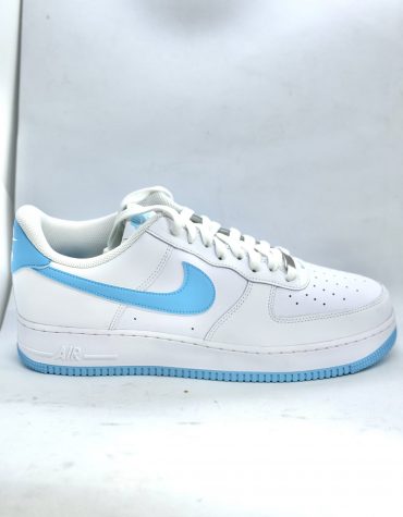 Nike Air Force 1 Low '07 Blanc Bleu Verseau ( Taille 47,5 )
