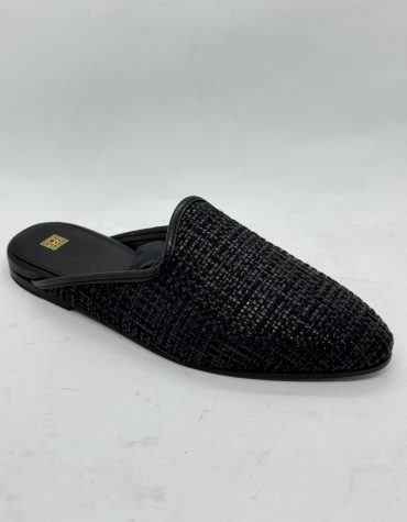 Mules à enfiler Totême en raphia noir