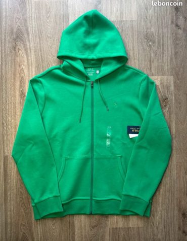 Polo Ralph Lauren DOUBLE KNIT FULL ZIP HOODIE - Sweat zippé - tennis green/vert