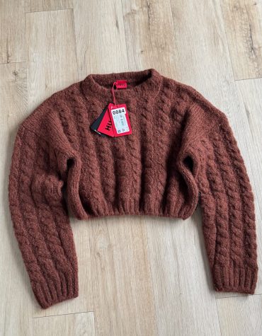HUGO Pull en laine marron pour femme