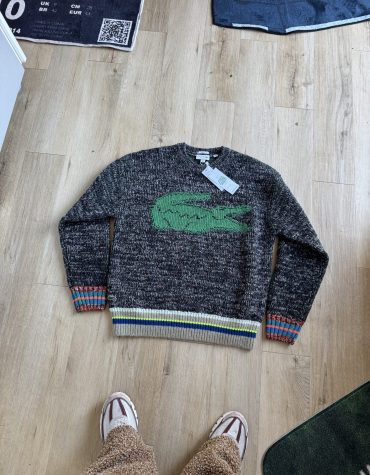 Lacoste Unisex Loose Fit Contrast Croc Wool