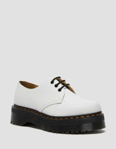 DR MARTINS 1461 Quad Platform White Smooth 3 Eye 38